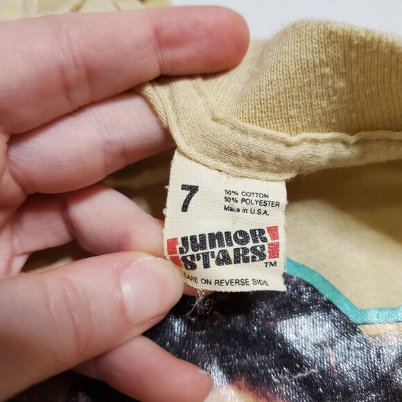 Vintage 1980s Star Wars Return of the Jedi T-Shirt Screen Stars Kids Size 7 USA - Picture 9 of 10